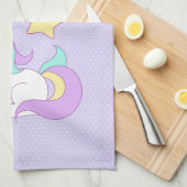 Magisches Einhorn mit Regenbogen-Shooting-Star Geschirrtuch (Viertel Falte)