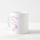 Magisches Einhorn mit Regenbogen-Shooting-Star Kaffeetasse (Vorderseite Links)