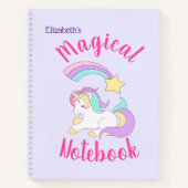 Magisches Einhorn mit Regenbogen-Shooting-Star Notizbuch (Vorderseite)