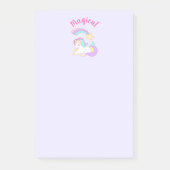 Magisches Einhorn mit Regenbogen-Shooting-Star Post-it Klebezettel (Vorderseite)