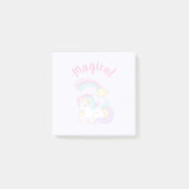 Magisches Einhorn mit Regenbogen-Shooting-Star Post-it Klebezettel (Vorderseite)