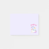Magisches Einhorn mit Regenbogen-Shooting-Star Post-it Klebezettel (Vorderseite)