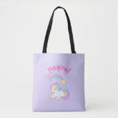 Magisches Einhorn mit Regenbogen-Shooting-Star Tasche (Vorderseite)