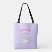 Magisches Einhorn mit Regenbogen-Shooting-Star Tasche (Rückseite)