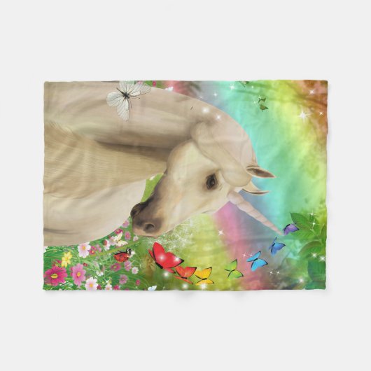 Magisches Einhorn mit Regenbogen- u. Fleecedecke (Vorderseite (Horizontal))