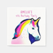 Magisches Einhorn mit Sternen Girl Geburtstag Serviette (Vorderseite)