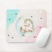 Magisches Einhorn, Mond, Sterne Mousepad (Mit Mouse)