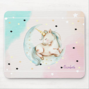Magisches Einhorn, Mond, Sterne Mousepad