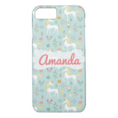 Magisches Einhorn-Muster, blau Case-Mate iPhone Hülle (Rückseite)