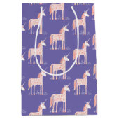 Magisches Einhorn Muster Lila Mittlere Geschenktüte (Vorderseite)
