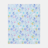 Magisches Einhorn Muster Watercolor Fantasy Design Fleecedecke (Vorderseite)