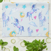 Magisches Einhorn Muster Watercolor Fantasy Design Geschirrtuch (Gefaltet)