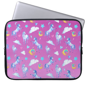 Magisches Einhorn Muster Watercolor Fantasy Design Laptopschutzhülle