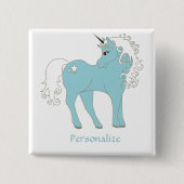 Magisches Einhorn Niedlich & Adorable mit Star Button (Vorderseite)