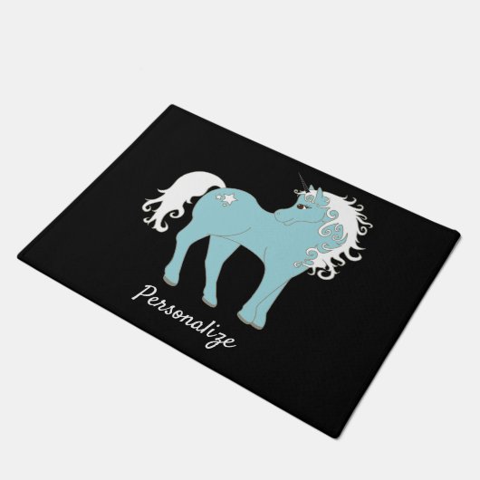 Magisches Einhorn Niedlich & Adorable mit Star Fußmatte (Schrägansicht)