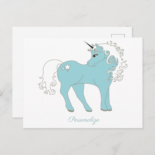 Magisches Einhorn Niedlich & Adorable mit Star Postkarte (Vorne/Hinten)