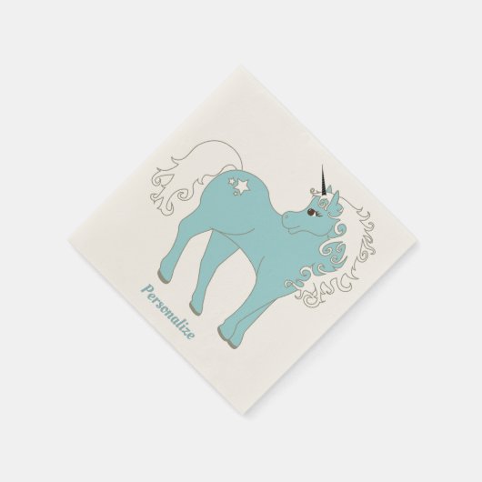 Magisches Einhorn Niedlich & Adorable mit Star Serviette (Ecke)