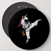 Magisches Einhorn Ninja Karate-lustige Kampfkünste Button (Vorne & Hinten)