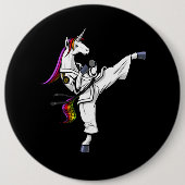 Magisches Einhorn Ninja Karate-lustige Kampfkünste Button (Vorderseite)