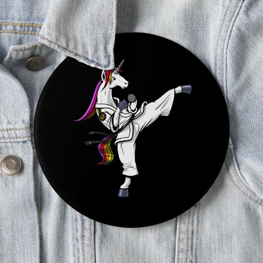 Magisches Einhorn Ninja Karate-lustige Kampfkünste Button (Beispiel)