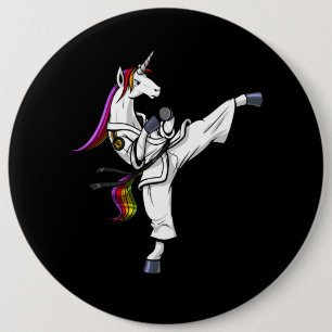 Magisches Einhorn Ninja Karate-lustige Kampfkünste Button