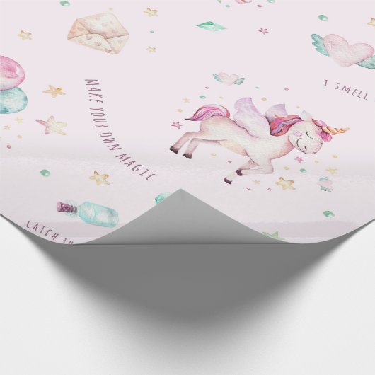 Magisches Einhorn-Packpapier Geschenkpapier (Ecke)