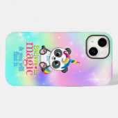 Magisches Einhorn-Panda auf Regenbogenuntergrund Case-Mate iPhone Hülle (Rückseite (Horizontal))