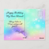 Magisches Einhorn-Panda auf Regenbogenuntergrund Postkarte (Rückseite)