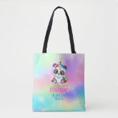 Magisches Einhorn-Panda auf Regenbogenuntergrund Tasche (Vorderseite)