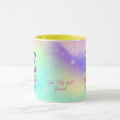 Magisches Einhorn-Panda auf Regenbogenuntergrund Tasse (Zentrum)