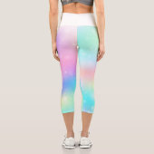 Magisches Einhorn Panda. Rainbow Fantasy Acwear Capri Leggings (Rückseite)