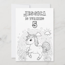 Magisches Einhorn-Party Einfärben in Farbe Einladung