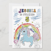 Magisches Einhorn-Party Einfärben in Farbe Einladung