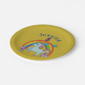 Magisches Einhorn-Party Einfärben in Farbe Pappteller (Schrägansicht)