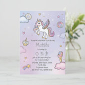 Magisches Einhorn-Party Einladung (Stehend Vorderseite)