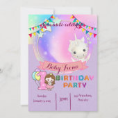 Magisches Einhorn - Party Einladung zum 1. Geburts (Vorderseite)