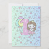 Magisches Einhorn - Party Einladung zum 1. Geburts (Rückseite)