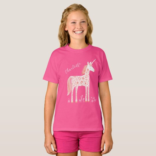 Magisches Einhorn Personalisiert T-Shirt (Vorne ganz)