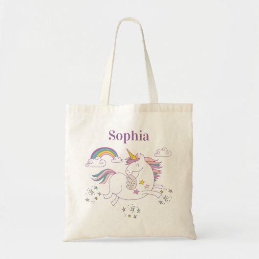 Magisches Einhorn Personalisiert wiederverwendbare Tragetasche (Vorne)
