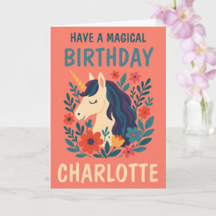 Magisches Einhorn Personalisierter Geburtstag mit Karte