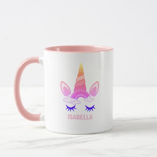Magisches Einhorn personalisierter Name Tasse (Links)