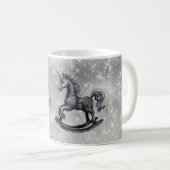 Magisches Einhorn Pferd Silber Glanz Kaffeetasse (VorderseiteRechts)