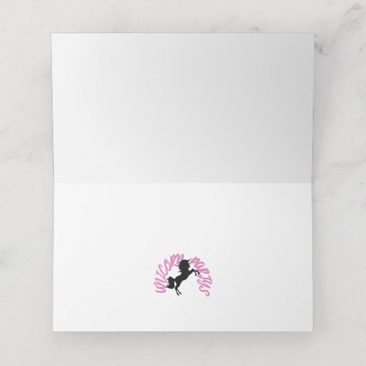 Magisches Einhorn Platzkarte (Innenseite Aufgefaltet)