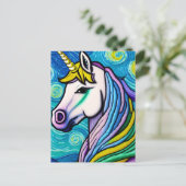 Magisches Einhorn Postkarte (Stehend Vorderseite)
