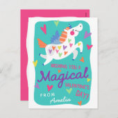 Magisches Einhorn Postkarte Größe Klassenzimmer Va (Vorne/Hinten)