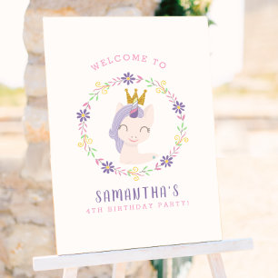 Magisches Einhorn Prinzessin Geburtstagsfeier Wi Poster