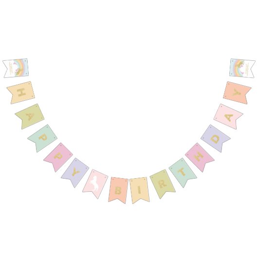 Magisches Einhorn Rainbow Birthday Bunting Wimpelkette (Alle)
