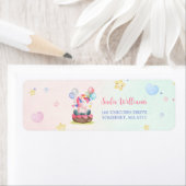 Magisches Einhorn-Rainbow-Geburtstagslabel (Insitu)