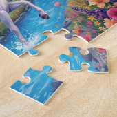 Magisches Einhorn Regenbogen Fluss Fantasy-Kunst Puzzle (Seite)