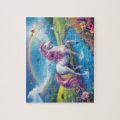 Magisches Einhorn Regenbogen Fluss Fantasy-Kunst Puzzle (Vertikal)
